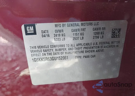 2016 Cadillac Ct6 Platinum from USA, damaged, VIN 1G6KK5R63GU152061